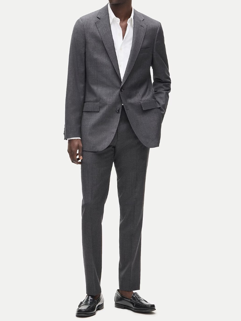 J. Crew Ludlow Slim Fit Suit Jacket & Pants Italian Wool Charcoal Size 38r 32